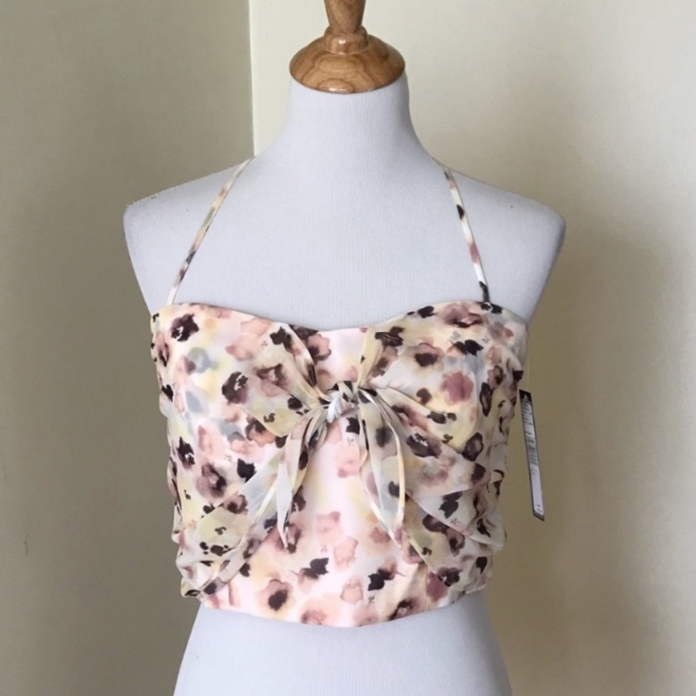 Tahari wildflower long line crop top